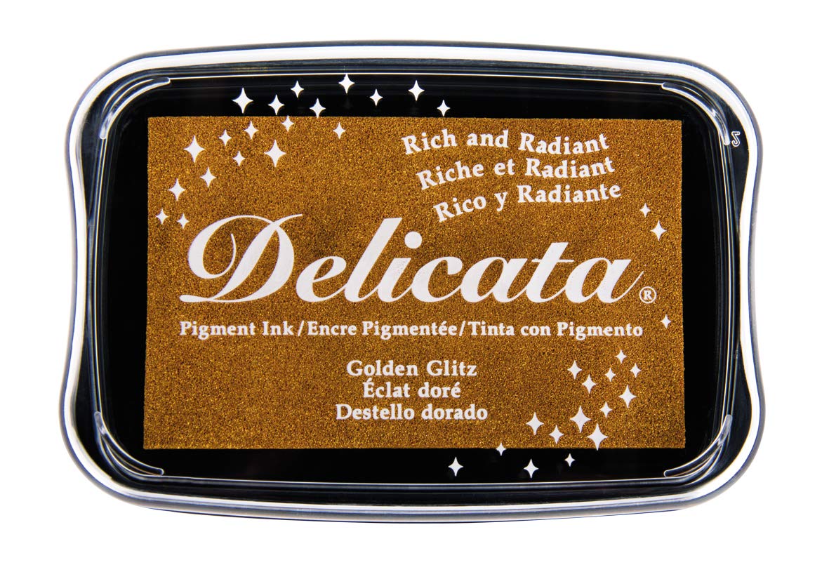 Rayher 29187616 Delicata Metallic Stamp pad, Gold, 9.9x6.8x1.9cm, Size L