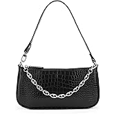 YIUOR Handbag with Chain Strap Faux Leather Classic Clutch Bag Small Shoulder Purse、