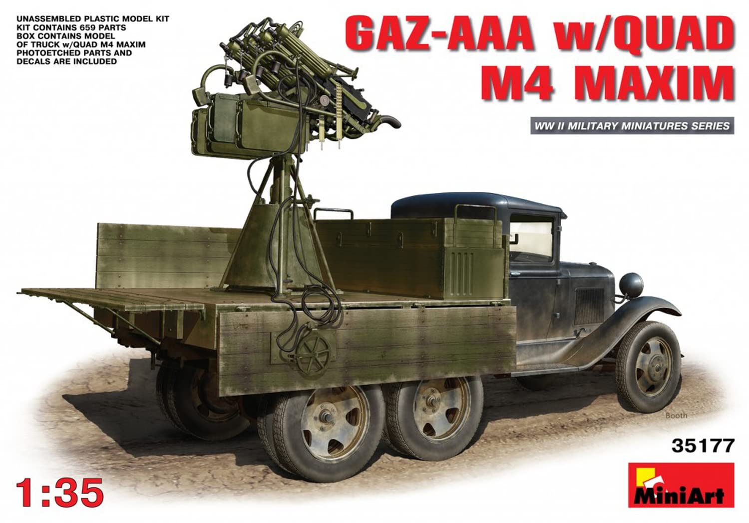 Miniart 1:35 Scale GAZ-AAA w/Quad M-4 Maxim Plastic Model Kit