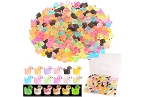 150 Pack Luminous Mini Resin Ducks Tiny Ducks Glow in The Dark Little Duck for Miniature Dollhouse Accessories Garden Landsca