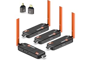 Wireless HDMI Transmitter and 3 Receivers, Support Up to 6 Receivers, 5.8G WELUSOPU HDMI Wireless Extender Streaming Content 