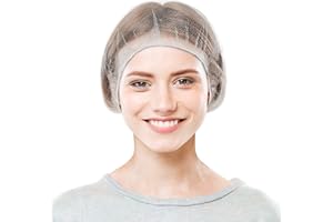 EZGOODZ White Disposable Hair Net 26 inches. Pack of 100 Nylon Disposable Bouffant Caps for Kitchen Use. Unisex Lightweight Hair Nets for Food Service. Breathable Hairnets for Cooking