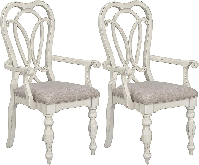Standard Furniture Giovanni Arm Dining Chair, White Chairs
