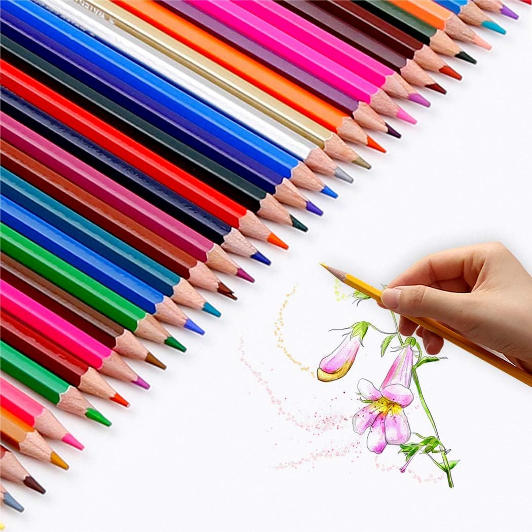 Sketch Colored Pencils, HexagonalArt Coloring Drawing