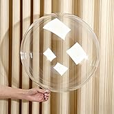 Bobo 30 Pack 24-Inch Pre-Stretched Clear Stuffing Helium/Air Balloons for Christmas, Wedding, Birthday Party Decorations