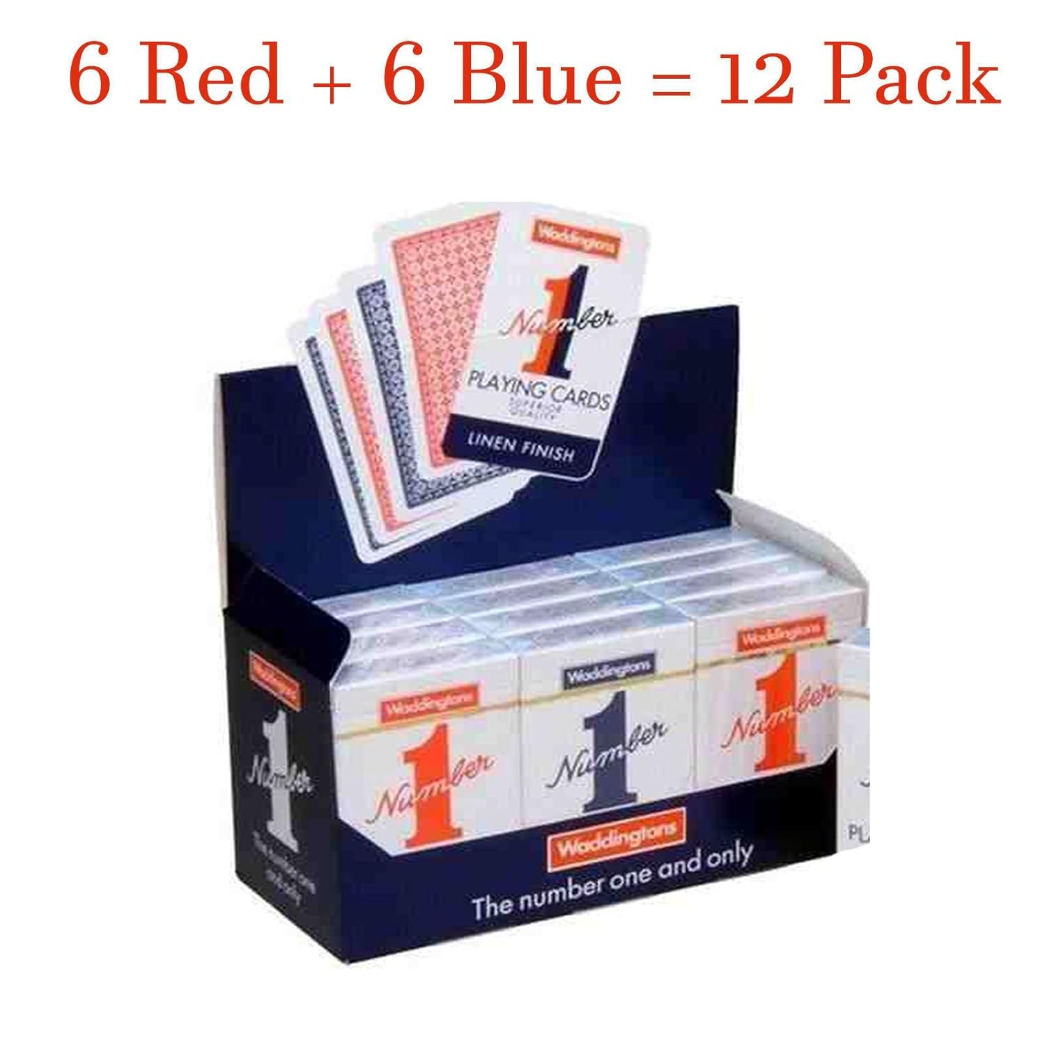 New Waddington Playing Cards 52 Card Indoor Family Games Deck 12 Packs