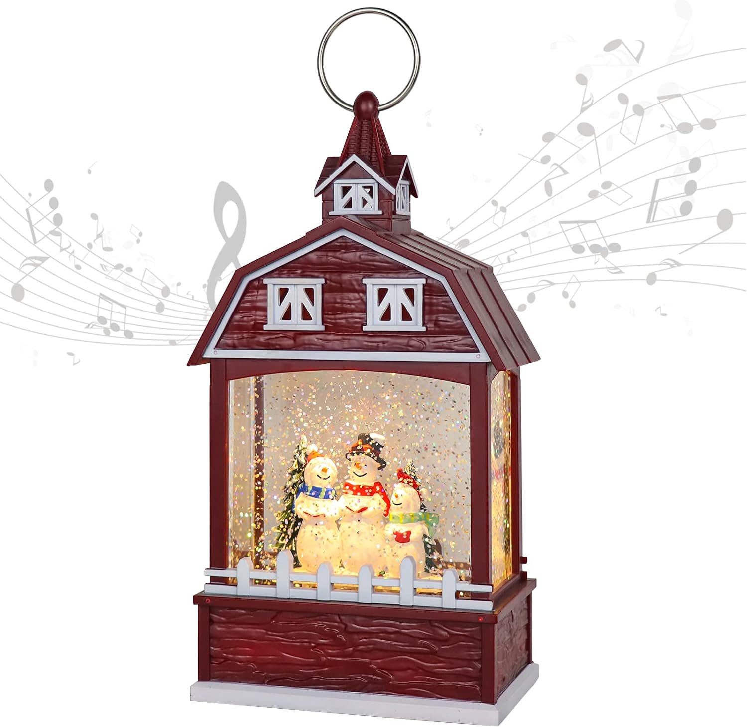 Snow Globes - DRomance Christmas Music Snow Globe Lantern with 6 Hour Timer, USB Powered Battery Operated Lighted Water Singing Snow Globe Holiday Women Children Gift(Snowman, 5 x 3.1 x 11.1 Inches)