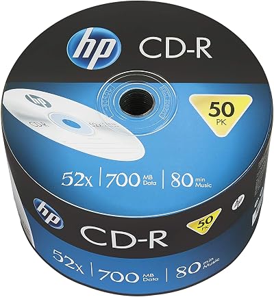 HP CD-R Blank Recordable Disc 52x Speed 700MB 50 Pack