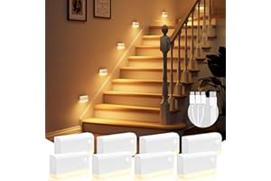 VOLISUN Motion Sensor Night Light Indoor Rechargeable 6 Pack, Stair Lights Indoor for Step, Hallway, Toilet, Magnetic Stick-On Wall Lights, 3 Modes & 3 Color Temperatures(White)