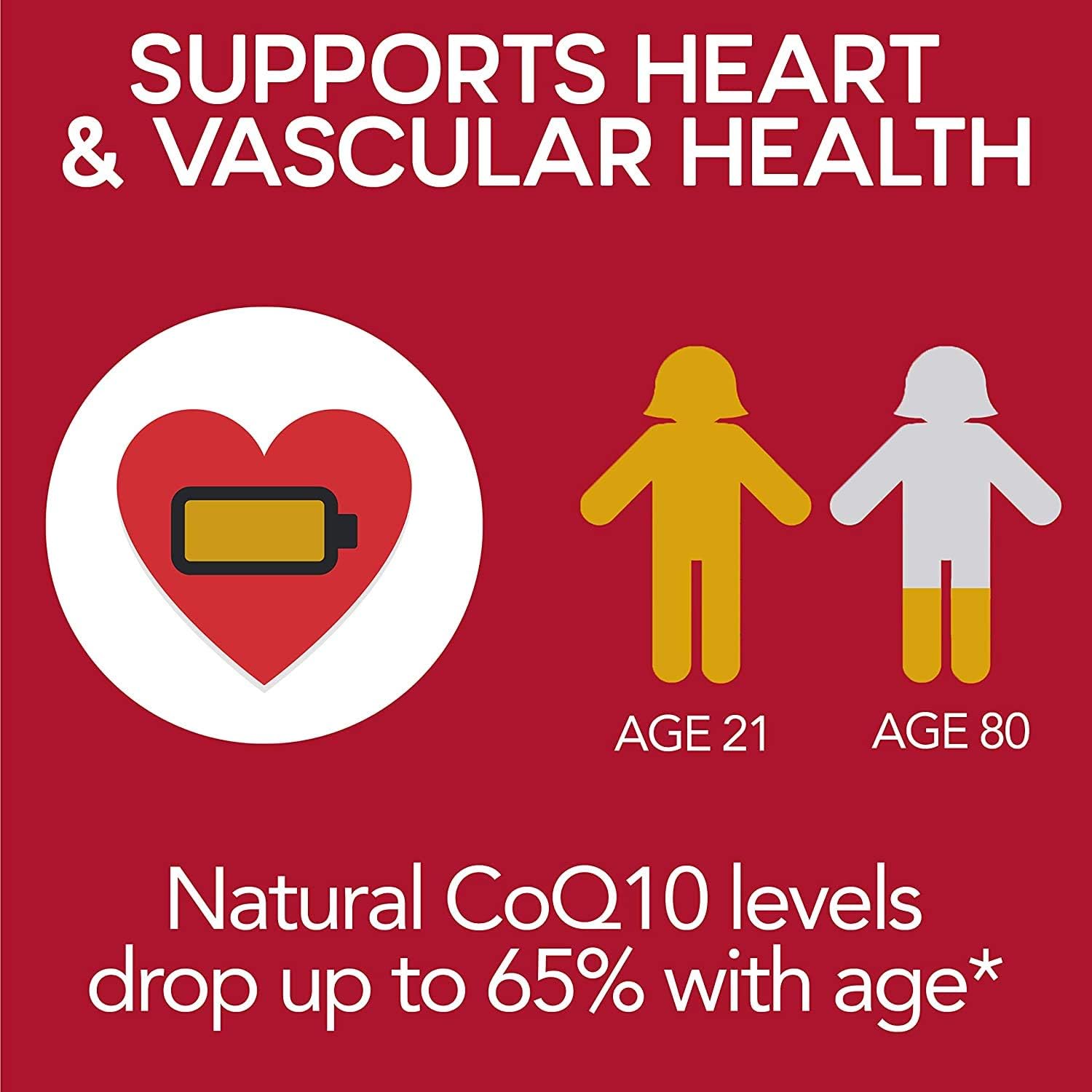 Qunol Mega Ubiquinol CoQ10 100mg, Superior Absorption, Patented Water and Fat Soluble Natural Supplement Form of Coenzyme Q10, Antioxidant for Heart Health, 120 Count (Pack of 1) Softgels: Health & Personal Care