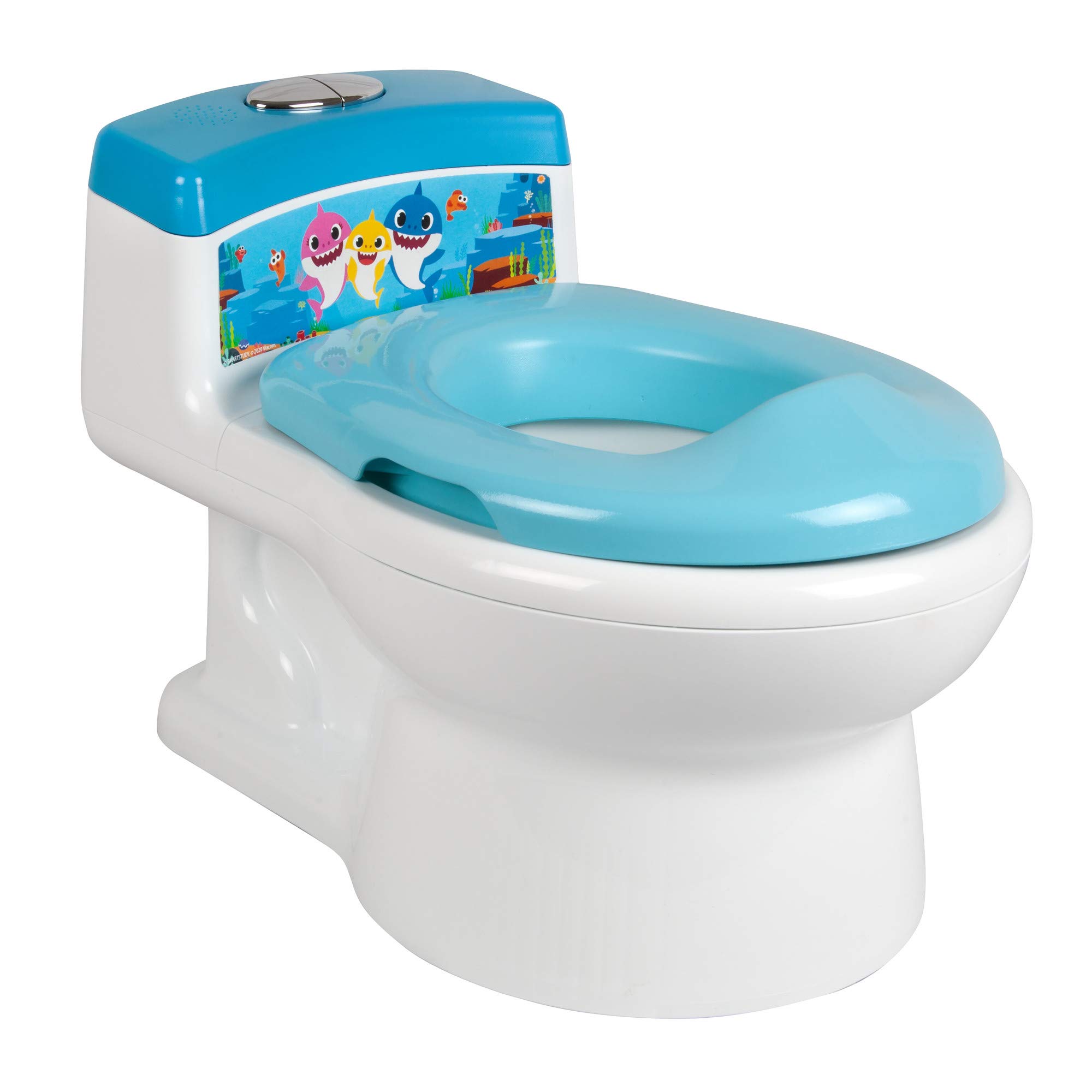 Photo 1 of The First Years Pinkfong Baby Shark Potty Training Toilet and Toddler Toilet Seat - Potty Training Toilet Seat with Fun Flushing and Cheering Sounds
