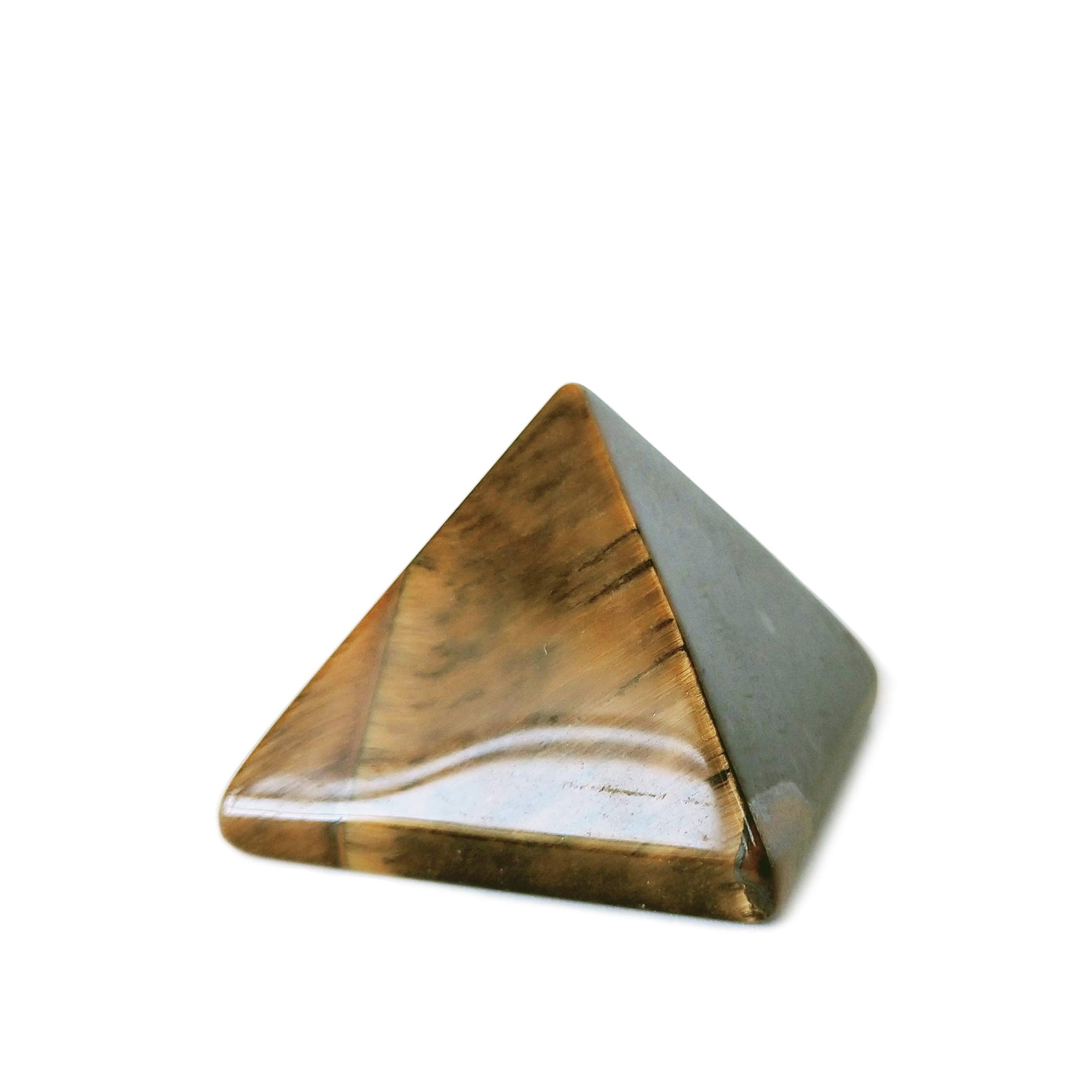 MINA HEAL Crystal Pyramid of Natural Tiger's Eye Chakra Healing Stone, 1.5 inch, Healing Crystal Gifts, Crystals for Beginners, Witchcraft Supplies