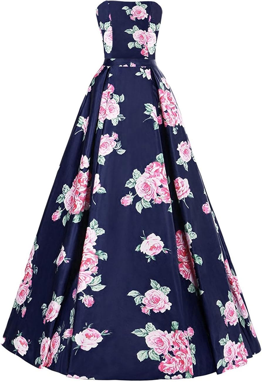 flower print prom dress