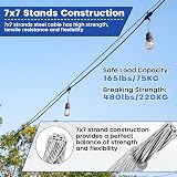 TooTaci 3mm Wire Rope Kit 20M PVC Coated Stainless Steel Cable with 8 Clamps & view 5
