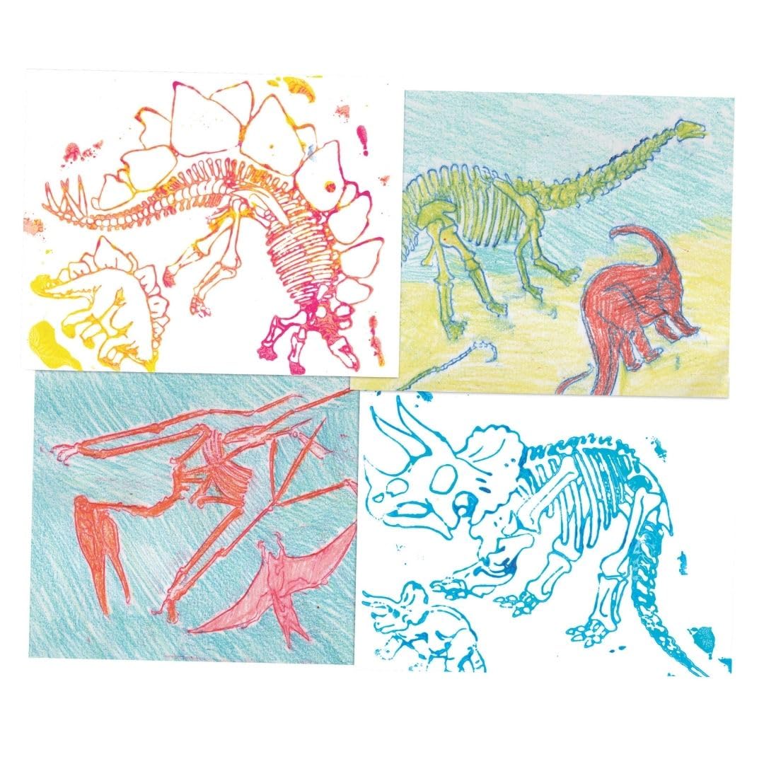 Roylco R5823 7 by 9-Inch Dinosaur Rubbing Plates, 6-Pack