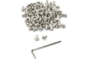 iexcell 100 Pcs M3 x 5 Stainless Steel 304 Hex Socket Button Head Cap Screws Bolts Kit, Thread Pitch 0.5 mm