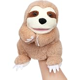 Easfan Sloth Hand Puppet with Movable Mouth Plush Toy Gift for Kids 10" | Interactive storytelling, cute stuffed animal, creativity imagination, easter christmas birthday holiday gift, for toddlers