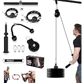 Mikolo Fitness LAT and Lift Pulley System, Dual Cable Machine(70'' and 90'') with Upgraded Loading Pin for Triceps Pull Down, Biceps Curl, Back, Forearm, Shoulder-Home Gym Equipment(Patent)