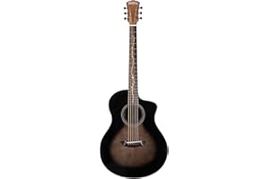 Washburn Bella Tono 6 String Acoustic-Electric Guitar, Right, Gloss Charcoal Burst (BTS9VCECH-D)
