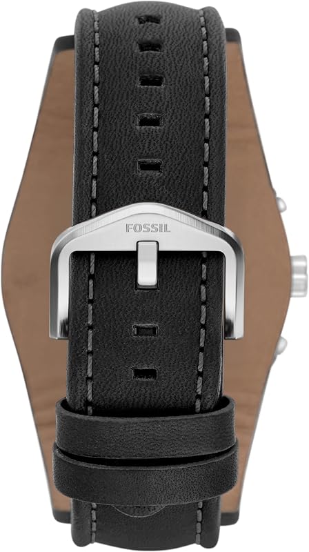 Fossil coachman relógio masculino movimento cronógrafo de quartzo 45mm caixa de aço inoxidável prata com pulseira de couro genuíno ch2564