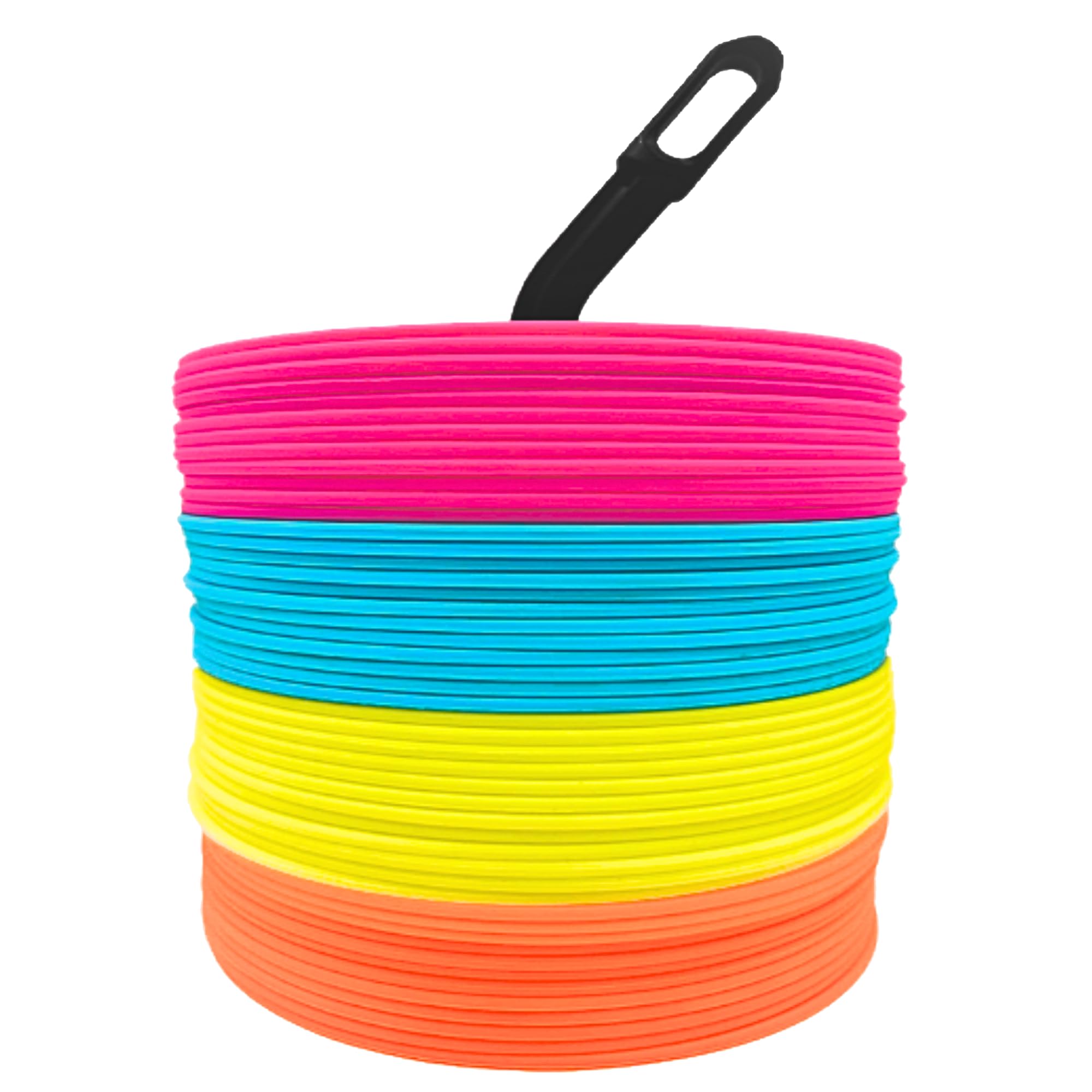 LEZER 15 cm Flat Cones, Soccer Cones, Spot Markers, Field Court Markers, Sit Spots, Flat Discs, Soccer Training Equipment, Agility Practice, SGS Verified, Made in Taiwan, Set of 48