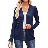 Halife Womens Lightweight Cardigans with Pockets Long Sleeve Casual Soft Open Front Knit Cardigan Sweaters