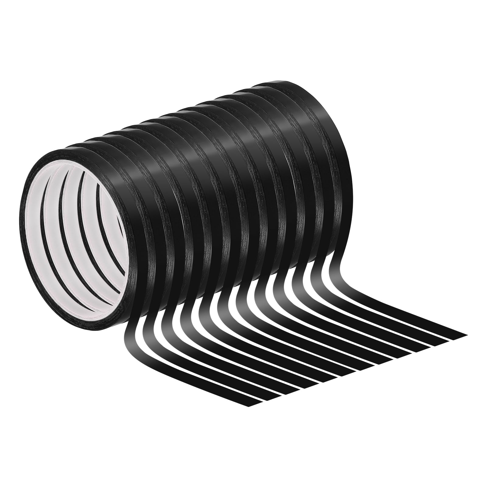 PATIKIL 1/4" Whiteboard Tape, 12 Pack Thin Dry Erase Tape for Graphic Chart Marking DIY Art, Black