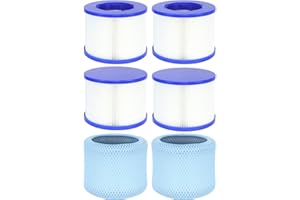 Lucasou 60% Denser Filter, High-Efficiency Screw-in Hot Tub spa Filters Replacement Compatible with All Relxtime, Aleko, Wejoy, Aquaspa Hot Tubs & Other Spas (4 Filters + 2 Filter Bags)