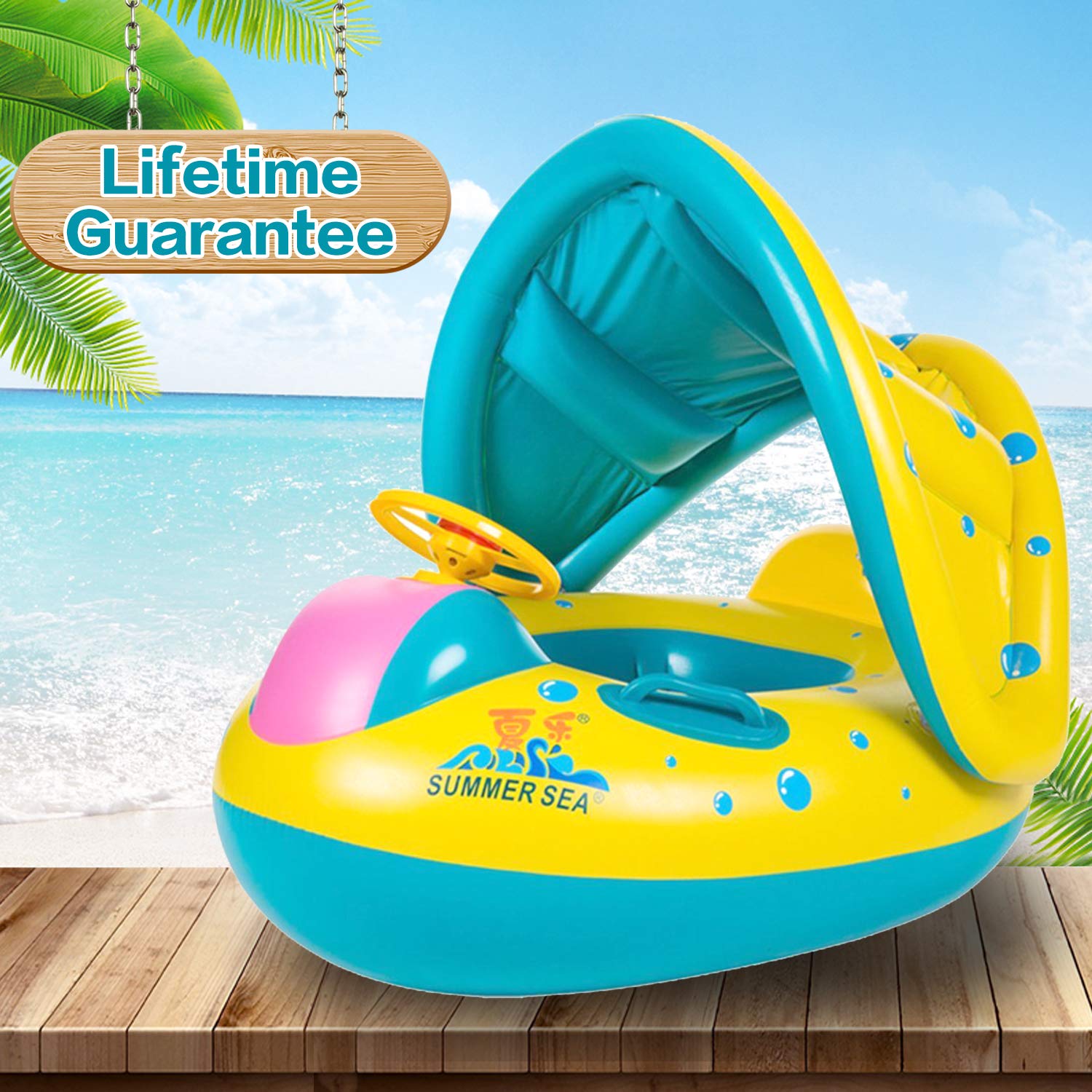 baby pool float with sunshade