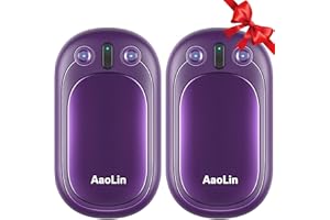 AI Hand Warmers Rechargeable, AaoLin 2 Pack Electric Hand Warmers Reusable, 12Hrs Long Heating, Portable Pocket Handwarmer Great Gift for Outdoors, Camping, Golf, Hunting Gear