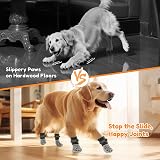 PICK FOR LIFE Dog Socks Paws Stop Licking with Velcro Grippers Grey M view 4