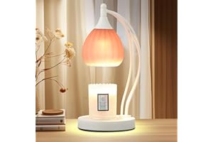GOODBUY Candle Warmer Lamp, Electric Candle Warmer Lamp with Timer, Dimmable Candle Lamp with 2 Bulbs, Wax Melts Warmer for Scented Jar Candles, Home Decor Room Decor, House Warming Gifts Light Pink