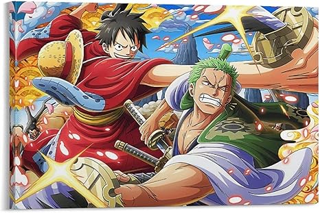 Amazon ルフィゾロワノワンピースポスターキャンバスペインティングアートポスターリビングルーム壁画寝室インテリアウォールアートピクチャープリント12 18インチ 30 45cm ウォールステッカー オンライン通販