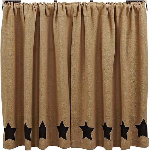 Download Home, Furniture & DIY Burlap Natural Black Stencil Prairie Swag Set of 2 by VHC Brands Unlined ...