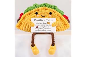 PARTY TONIGHT Positive Crochet Taco Gifts for Mom, Mini Emotional Support Funny Crochet Gifts for Mothers Day Mom Wife Grandma Teacher Appreciation Gift