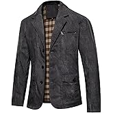 HOOD CREW Men’s Casual Blazer Vintage Sports Coat Button Up Lightweight Business Suit Jackets with Pockets