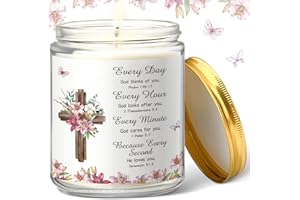 Frienda Christian Prayer Candle Gift Religious Lavender Scented Candle Inspirational Christian Gift for Women Sister Teacher Coworker(Bible)