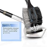 Finger Ten Golf Club Cleaner Brush Dual Head Retractable Groove Cleaner Red view 7