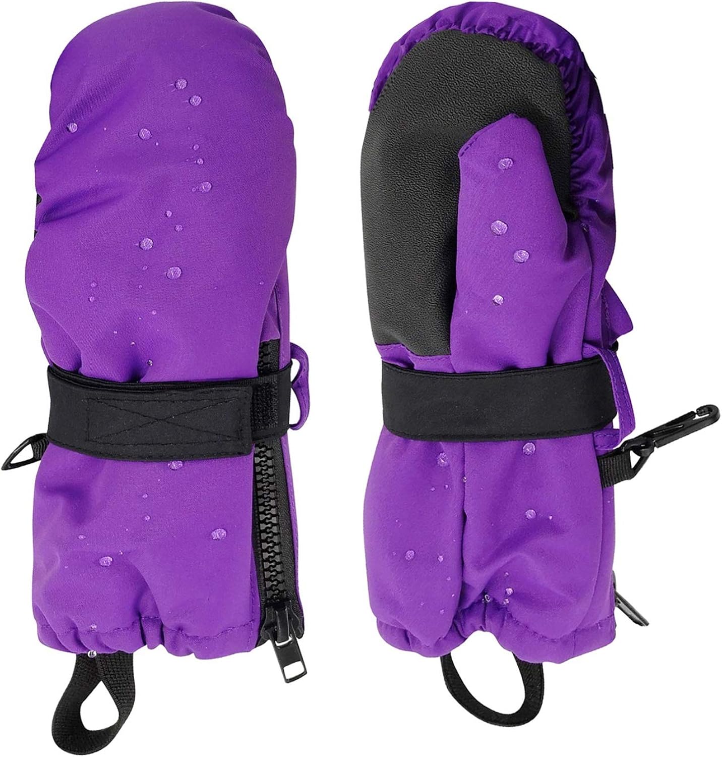 Kids Winter Waterproof Ski Snow Mittens Warm with Zipper