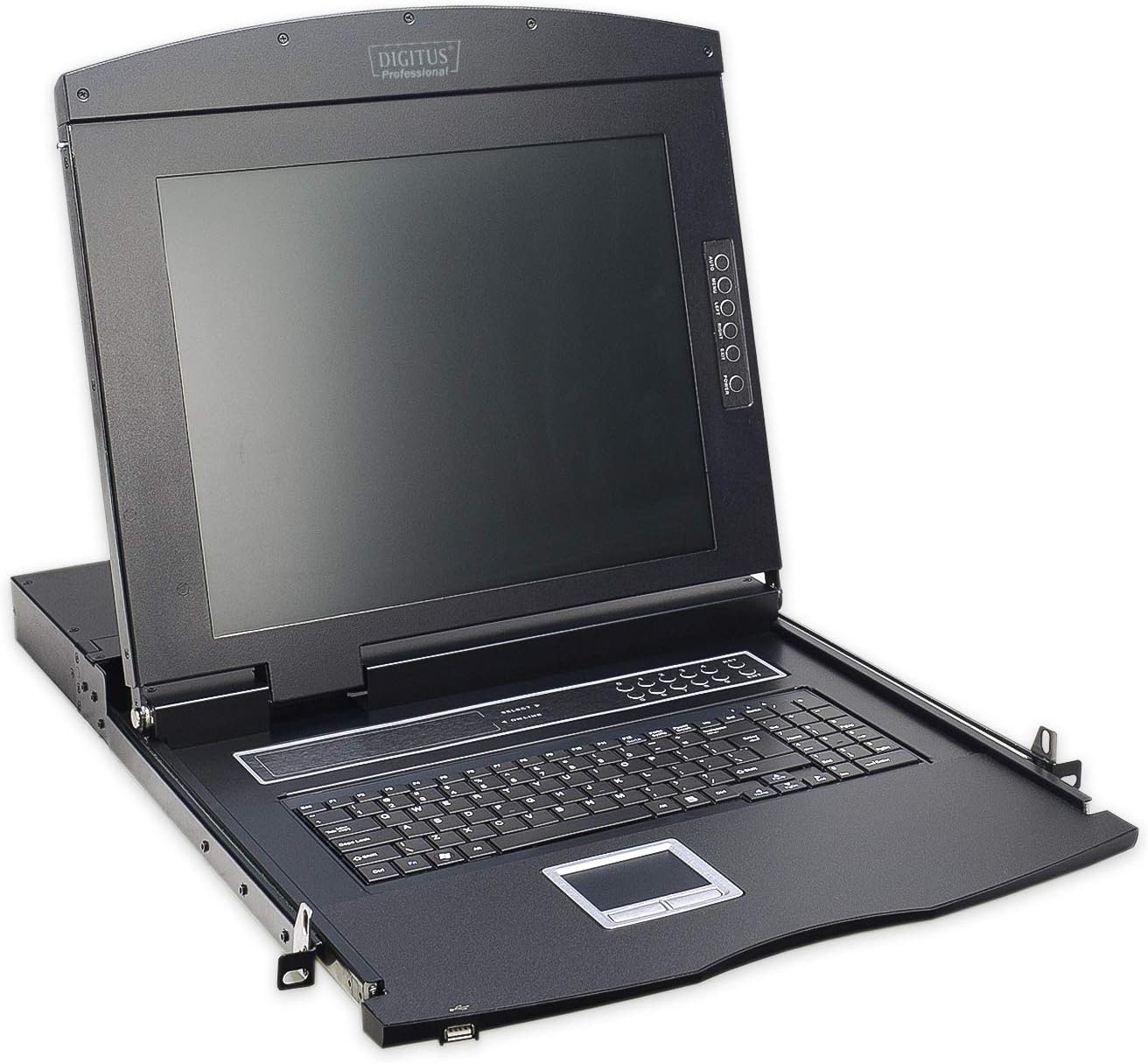 DIGITUS 19 inch KVM console with 17 inch TFT display (4:3), without keyboard module (sold separately), without KVM switch (sold separately), black
