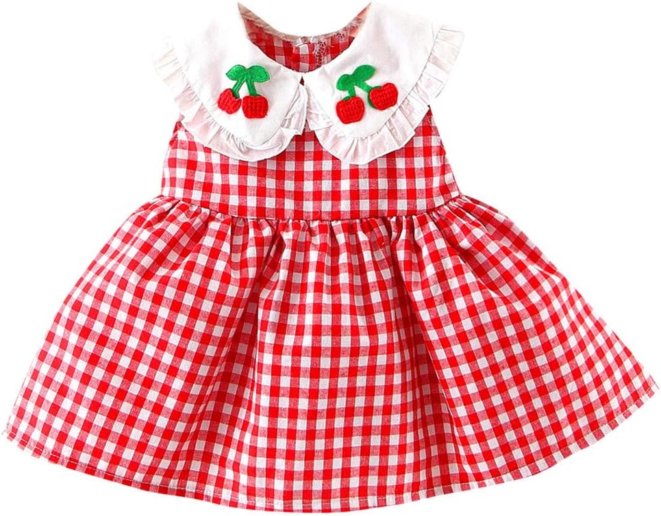 Toddler Baby Girls Doll Collar Plaids Checked Smocked Dress Swing Casual Sundress
