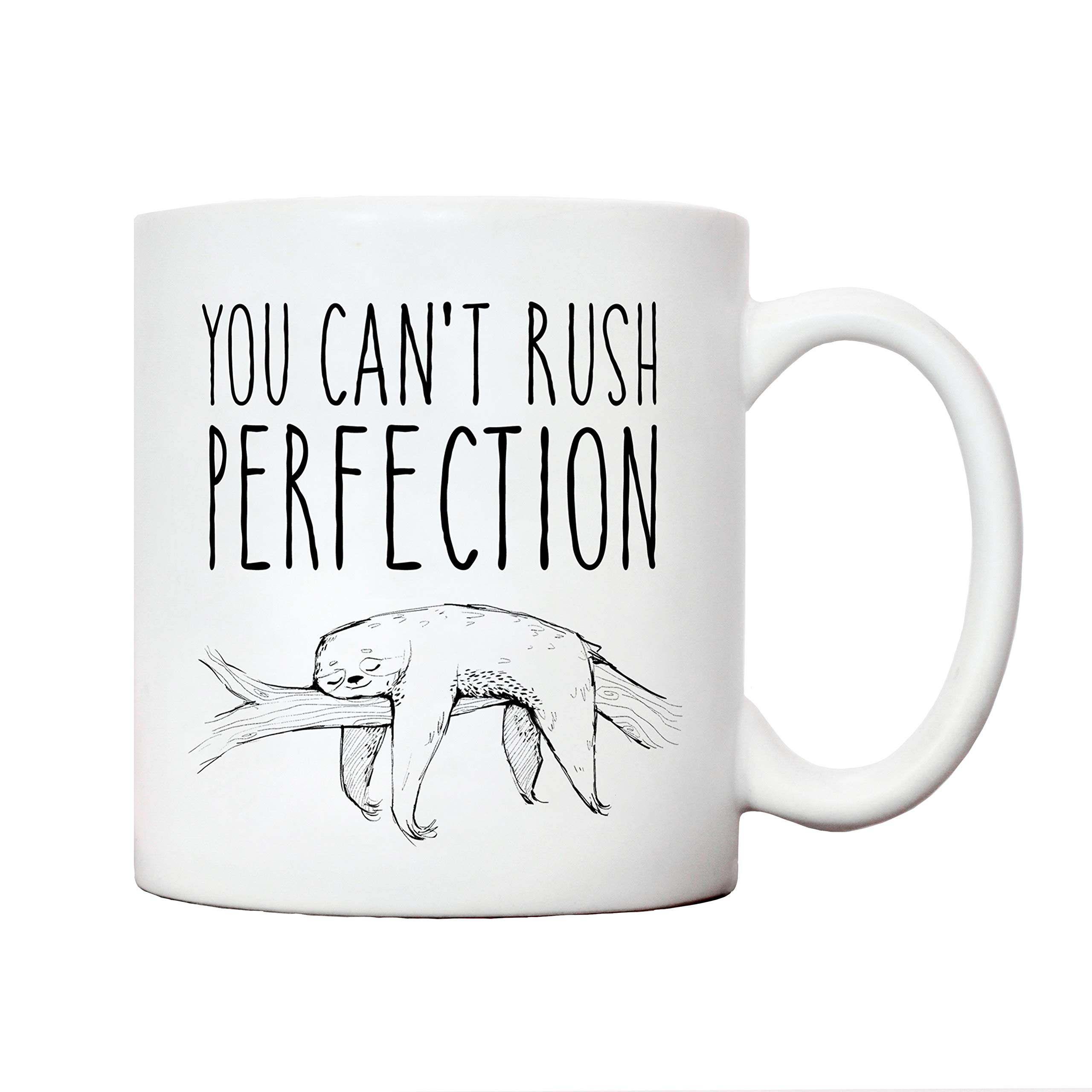Novelty Mugs | Sloth mug  You cant rush perfection | for men him her women | funny mugs work colleague friend joke secret santa gift