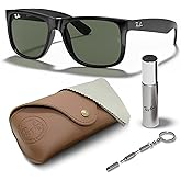 Ray-Ban RB4165 JUSTIN CLASSIC Square Shaped Sunglasses for Men & Women with Official RAYBAN Eyewear Kit