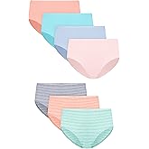 Hanes girls Underwear Briefs, 7-pack, Pure Comfort Microfiber Brief Panties for Girls, Assorted