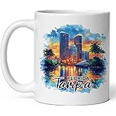 Tampa Florida Ceramic Coffee Mug 11oz Cigar City - Tea Coffee Mug with Comfortable Grip - Unique Travel Gift Cup for Office or Home - Vibrant Long-Lasting Print ID44991