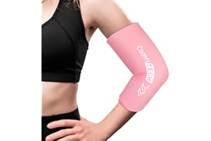 ComfiTECH Elbow Ice Pack Wrap and Tennis Golfers Sleeve for Arm and Calf, Medium, Pink