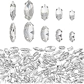 OLYCRAFT 100pcs Sew On Rhinestones Horse Eye Sewing Crystal Glass with Platinum Plated Prongs Cup Mixed Size Flatback Claw Rhinestones for Jewelry, Costume, Dress and Shoes