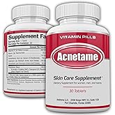 Acnetame Acne Pills 30 Day- Supplements for Acne Vitamin Treatment- Tablets to Clear Oily Skin for Women, Men, Teens, and Adults