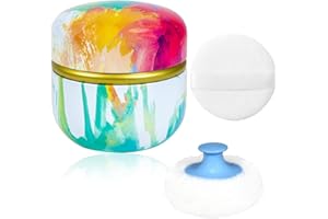 W M G WEMEGA WEMEGA Body Powder Case with Powder Puff Powder Container Tea Box for Baby and Women Powder Puff and Powder Case for Travel (Dreamtime1)