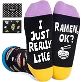 HAPPYPOP Food Socks for Men Women - Hamburger Taco Ramen Lover Gift, Teen Pizza Burger Socks